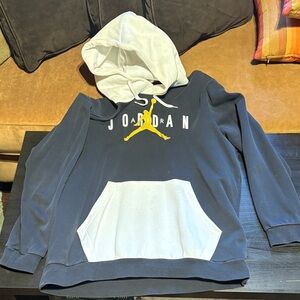 Jordan Black and White Hoodie with Yellow Logo